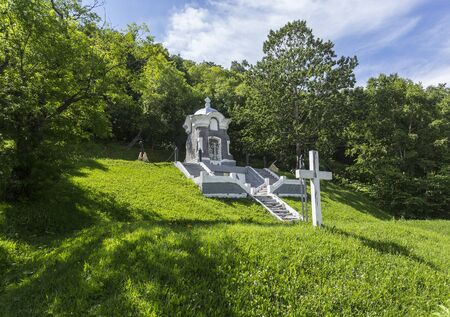 Petropavlovsk-Kamchatsky, Russia -July 23, 2017: Memorial complex - Communal grave of defenders of...