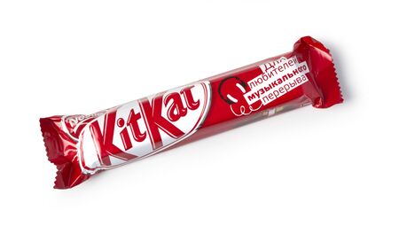 CHISINAU,MOLDOVA - NOVEMBER 21, 2015:Isolated Kit Kat chocolate bar. Kit Kat is a chocolate biscuit...