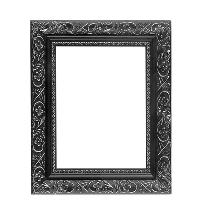 wooden frame isolated on white background with clipping pathの写真素材