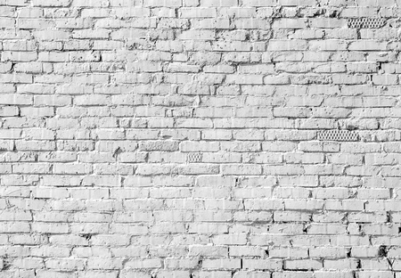 white brick wall texture grunge backgroundの写真素材