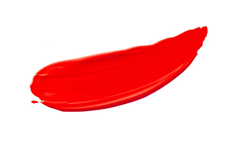 close up of lipstick or nail polish strokes on white backgroundの写真素材
