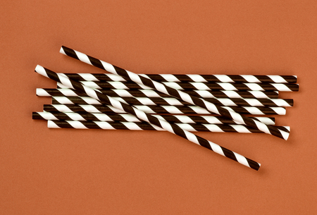 Background of Striped drink straws with copy spaceの写真素材