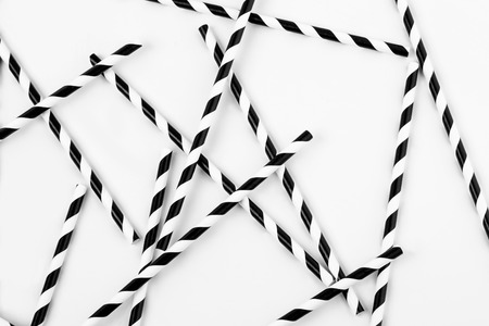 Background of Striped drink straws with copy spaceの写真素材
