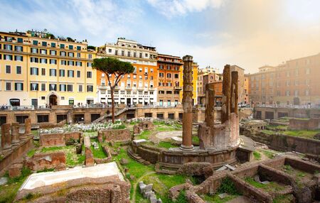 Rome, Italy-May, 06,2015:Ancient ruins in Rome (Italy) - Largo di Torre Argentina, Ancien Roman ruinsのeditorial素材