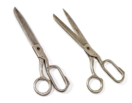 old scissors iusolated on white  backgroundの写真素材