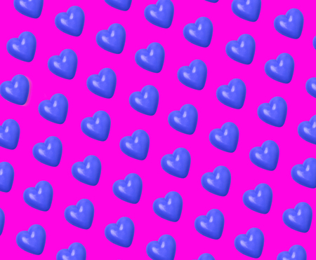 blue heart pattern on violet background