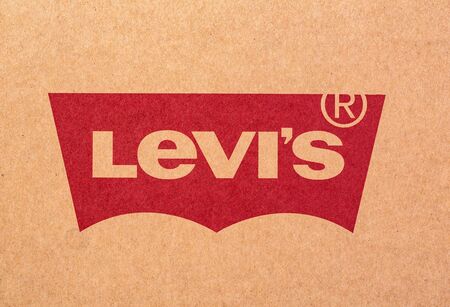 Chisinau, Moldova February, 08, 2019: Logo Levis on paper bag