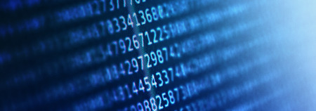 Abstract background with program computer code. Data backdrop with Blur Effectの写真素材