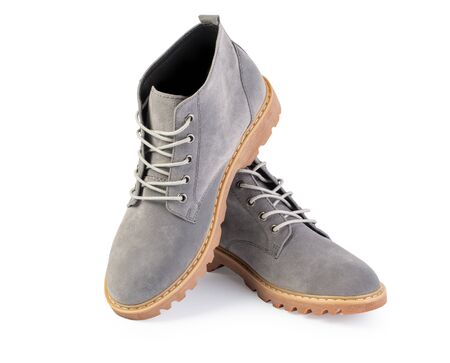 Fashion concept with male shoes on whiteの写真素材