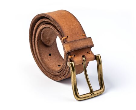 Leather belt isolated on white background