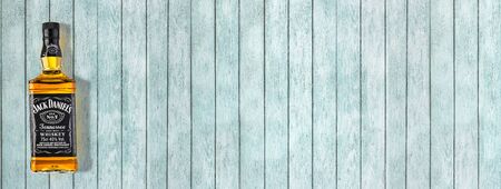 CHISINAU, MOLDOVA- November 14. 2015.Photo of bottle of "Jack Daniel's" Tennessee whiskey.Jack Daniel's is a brand of sour mashのeditorial素材