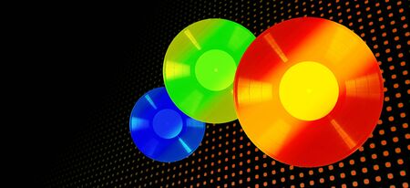 The concept of fresh music party vinyl record on abstract  led screen, texture background