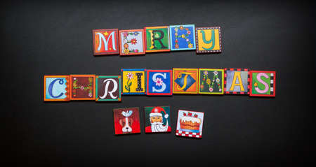 christmas merry text holiday type vintage chalkboard