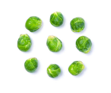 brussels sprouts on white background