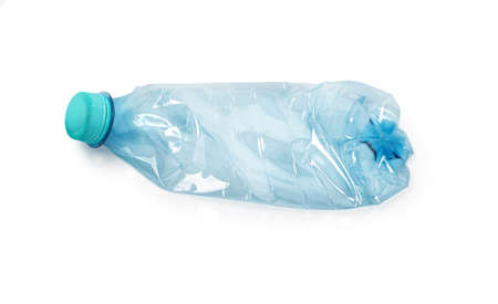 close up of a plastic bottle isolated on white background