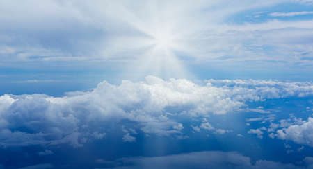 Natural Day Cloudy Sky Abstract Background. Panorama Panoramic View. Backdrop