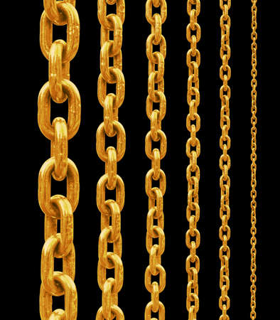 Golden Chain isolated on black backgroundの写真素材