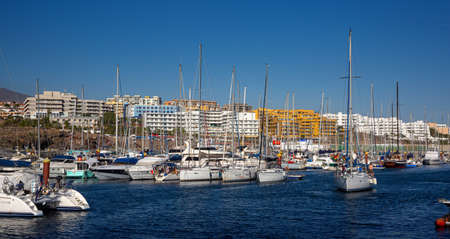 Tenerife,Spain - December 20, 2018:Panoramic view of the Marina San Miguel ,Tenerife,Spainのeditorial素材
