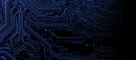 Circuit board. Electronic computer hardware technology. Motherboard digital chip. Computer...