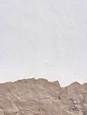 Processed collage of obsolete stucco wall with visible cracks texture. Background for banner, backdropの写真素材