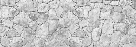 Textured Limestone Wall Front View Gray Toneの写真素材