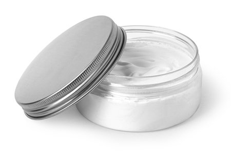 Cosmetic cream isolated on white background with clipping pathの写真素材