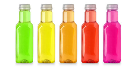 soda sparkling water in a plastic bottle isolated on white background.の写真素材