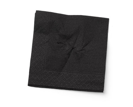 used black paper tissues on white background, top viewの写真素材