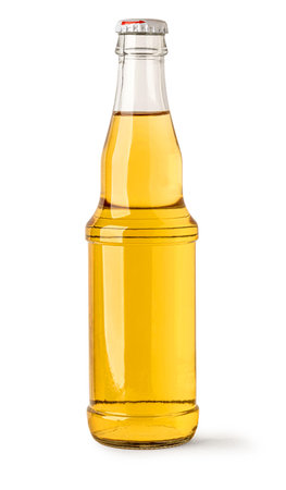 Small beer bottle isolated on white background with clipping pathの写真素材