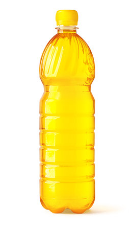Oil plastic bottle isolated on white background with clipping pathの写真素材
