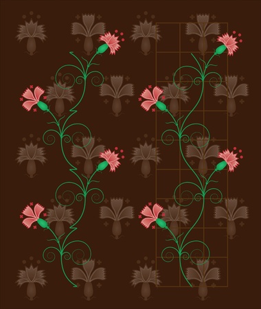 Carnations (vertical continuity patterns)のイラスト素材