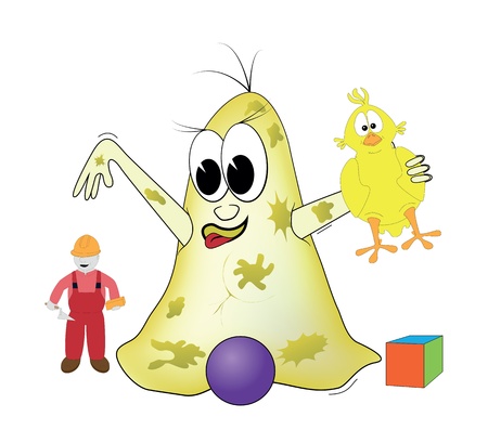 Bacteria is playing with toys のイラスト素材