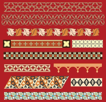 Medieval border ornamentsのイラスト素材