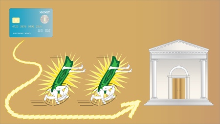 Electronic money is very fastのイラスト素材