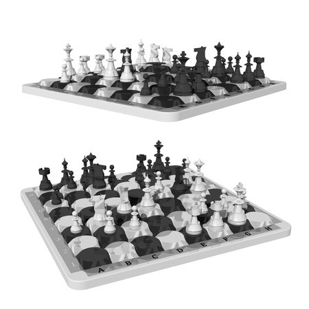 Chess and oval shaped chess fields, two viewsの写真素材