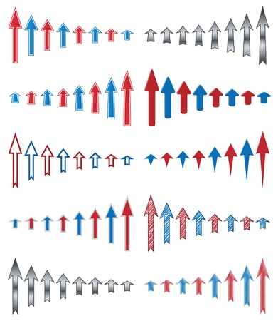 Set of straight arrows のイラスト素材