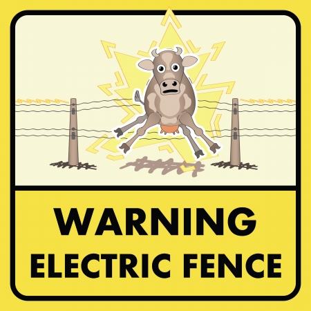 Electric fence signのイラスト素材