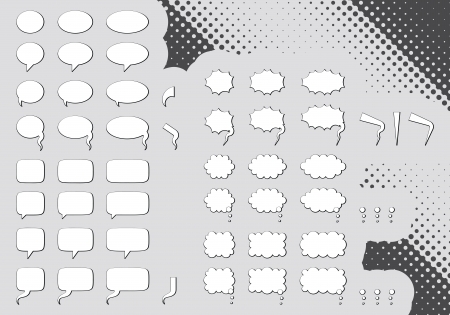 Big set of editable comic clouds or bubbles のイラスト素材