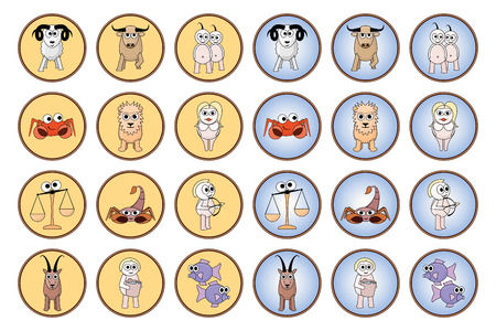 Zodiac web buttonsのイラスト素材