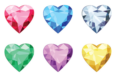 Heart shaped brilliants, no gradientsのイラスト素材