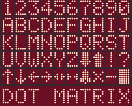 Digital alphabet and numbers for elevator displayのイラスト素材