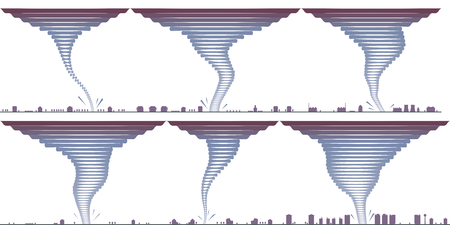 Tornado in different forms illustrationのイラスト素材