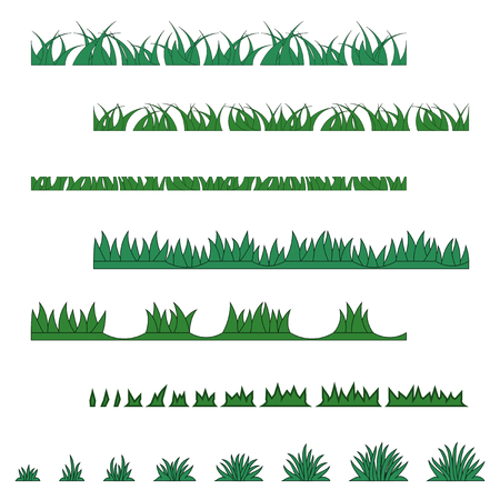 Grass collection of various typesのイラスト素材