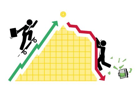 Stock price movements are unpredictableのイラスト素材