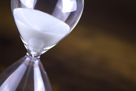 Hour glass closeup with right copy spaceの写真素材