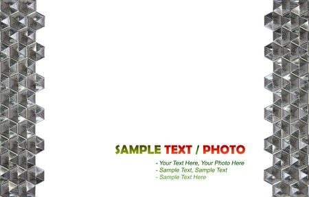 wall crystal hexagon glass frame on white background isolateの写真素材