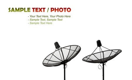 dual standard satellite on white background, isolatedの写真素材