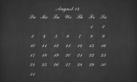 August month 2014 on blackboard for your plannerの写真素材