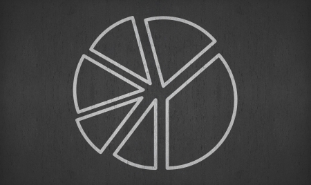 blank market share chart on blackboard for your ideasの写真素材