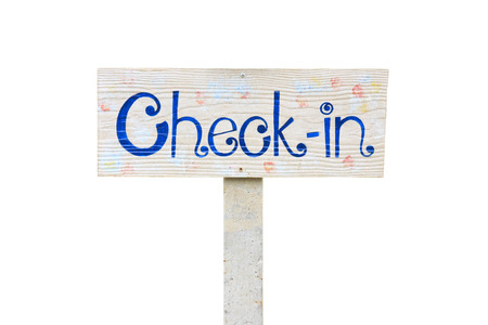 vintage check-in plate for your design, included clipping pathの写真素材